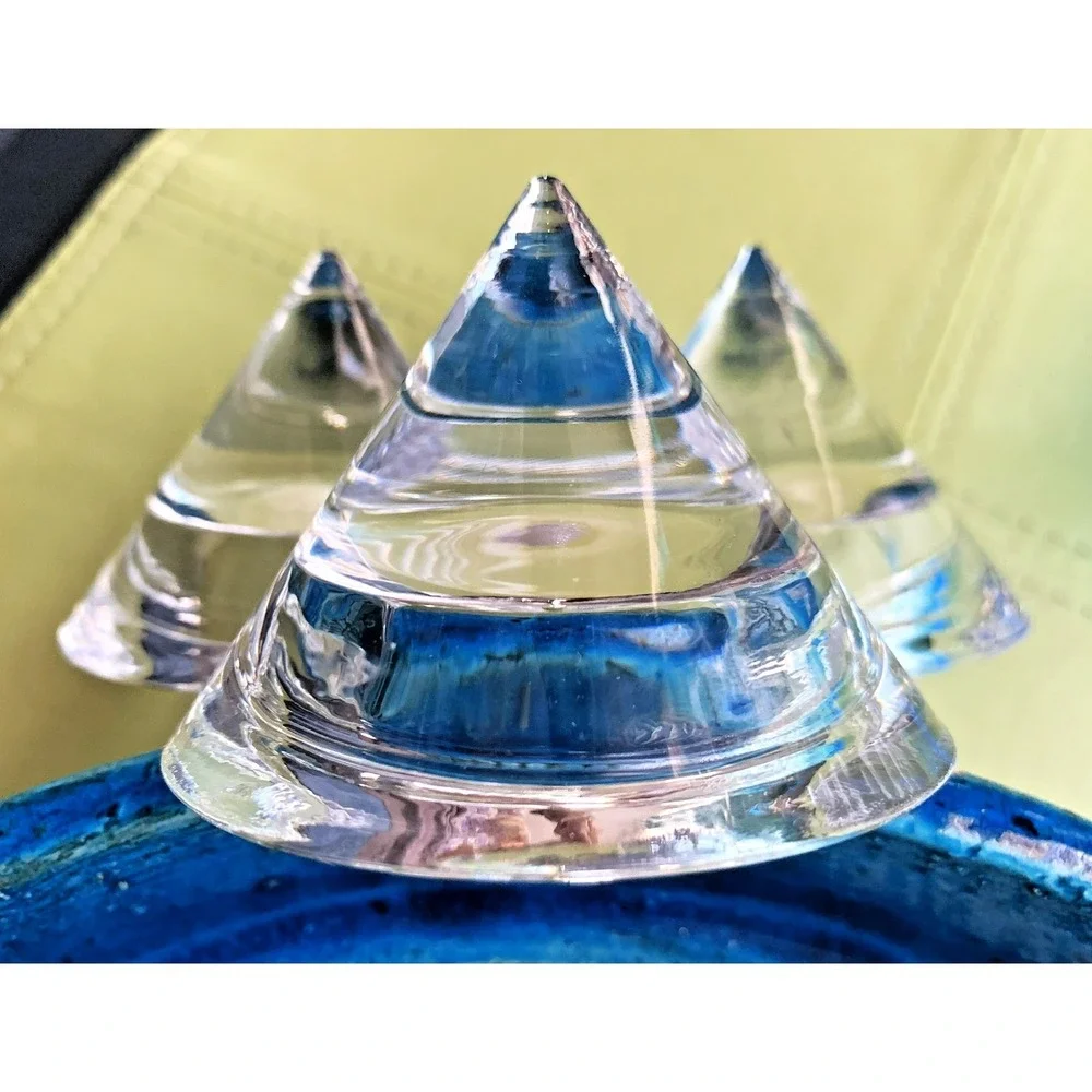 Swedish Design 3pc Console Set Crystal Glass Icicle 3, 6 cup Candle Holders READ